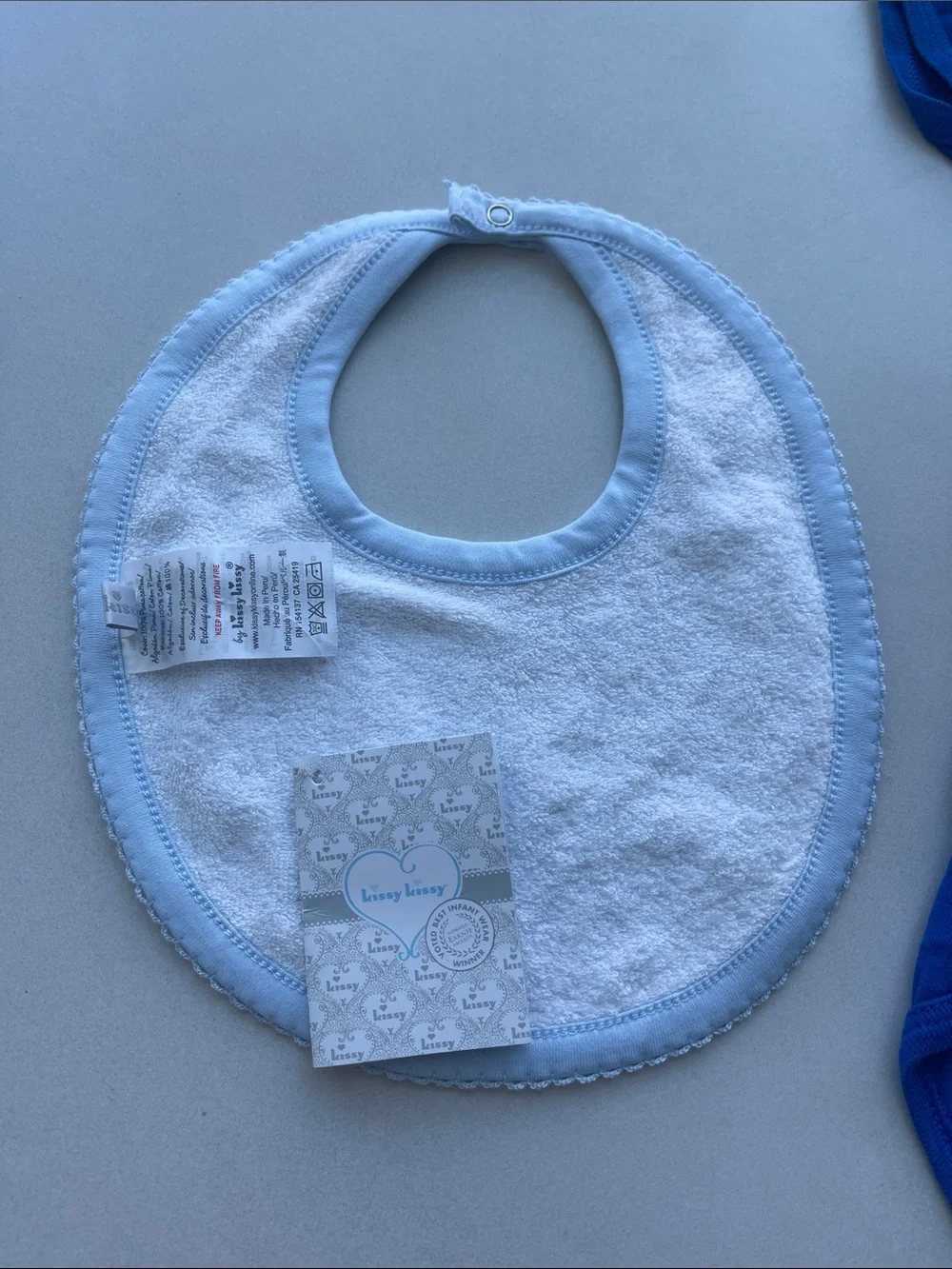 Kissy Kissy Royal Blue Bodysuit with White Bib